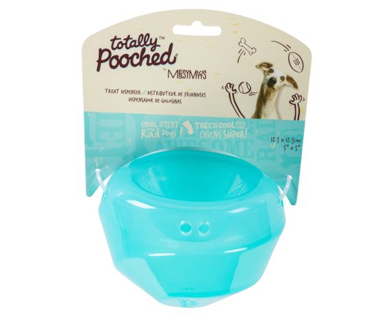 Messy Mutts "totally Pooched, Stuff'n Wobble Ball" Jouet Interactif Pour Chien - 5" Bleu