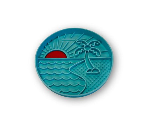 Messy Mutts Bol D'alimentation En Silicone - Turquoise, à Motif De Plage