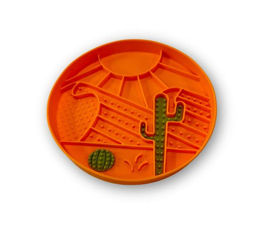 Messy Mutts Bol D'alimentation En Silicone - Orange, à Motif De Désert