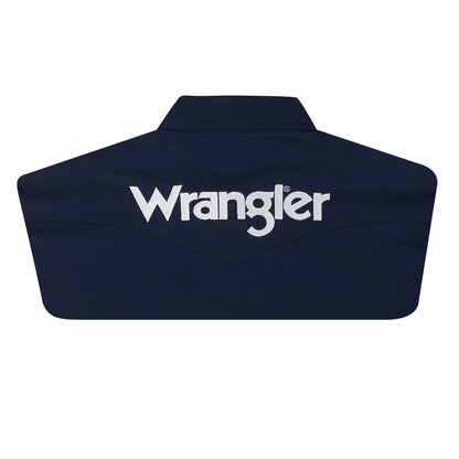 Wrangler Chemise Manche Longue Bleu Foncé avec Logo pour Homme
