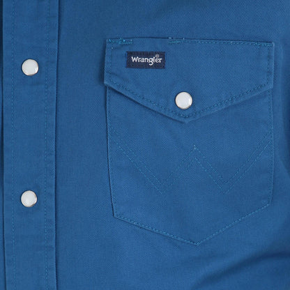 Wrangler Men's Authentic Cowboy Cut Chemise Turquoise pour Homme