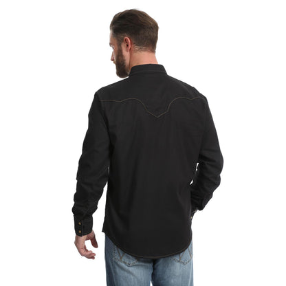 Wrangler Retro Chemise Manches Longues Noir pour Homme