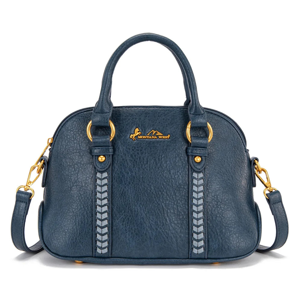 Sac-sacoche dôme Whipstitch Montana West de DJN - Jean foncé