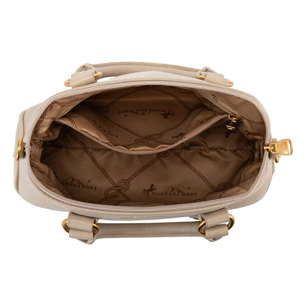 Sac à douche Montana West Whipstitch Duomo - Beige