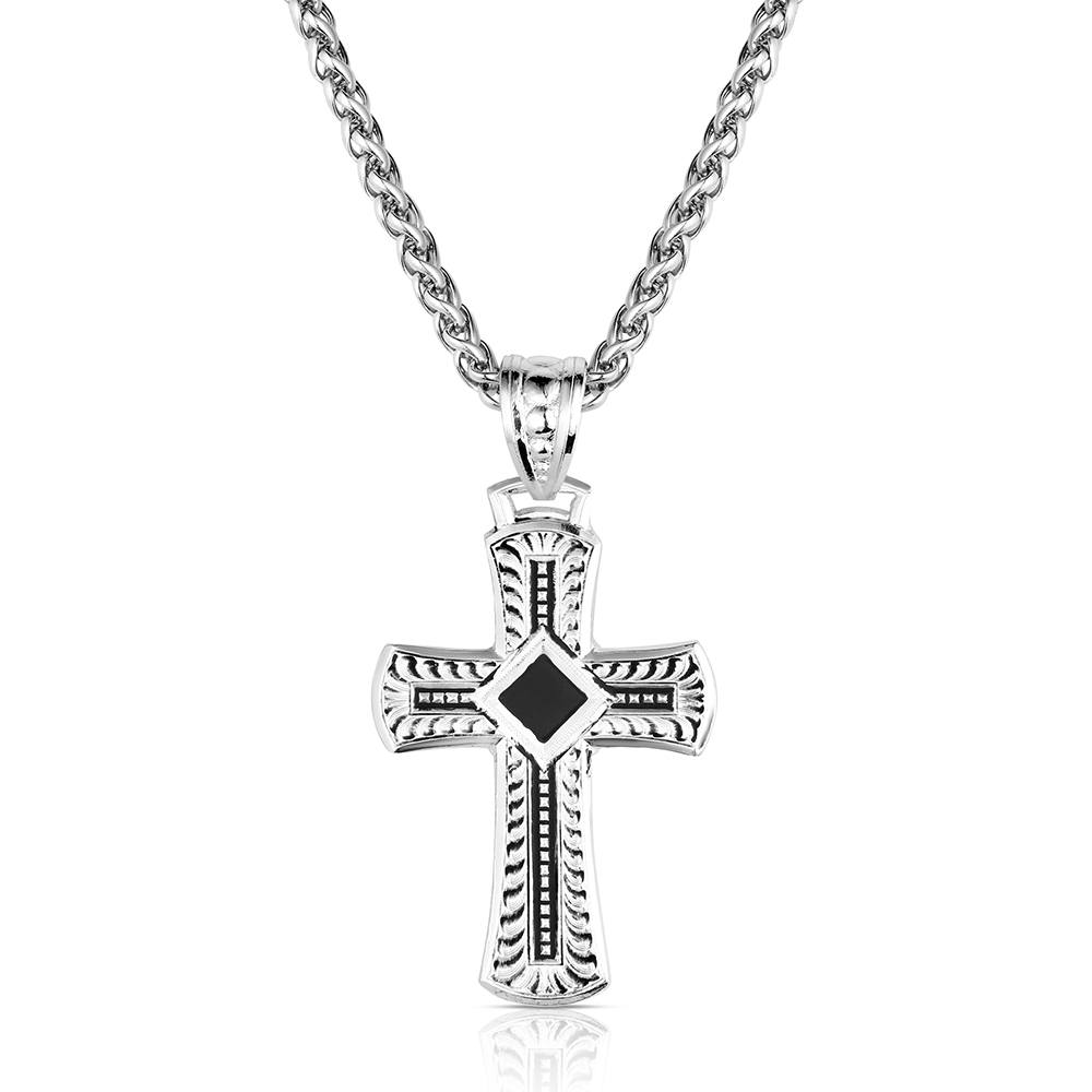Montana Silversmiths Collier de la Croix de Sundown Ridge HOMME