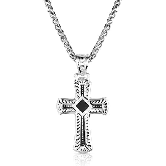 Montana Silversmiths Collier de la Croix de Sundown Ridge HOMME