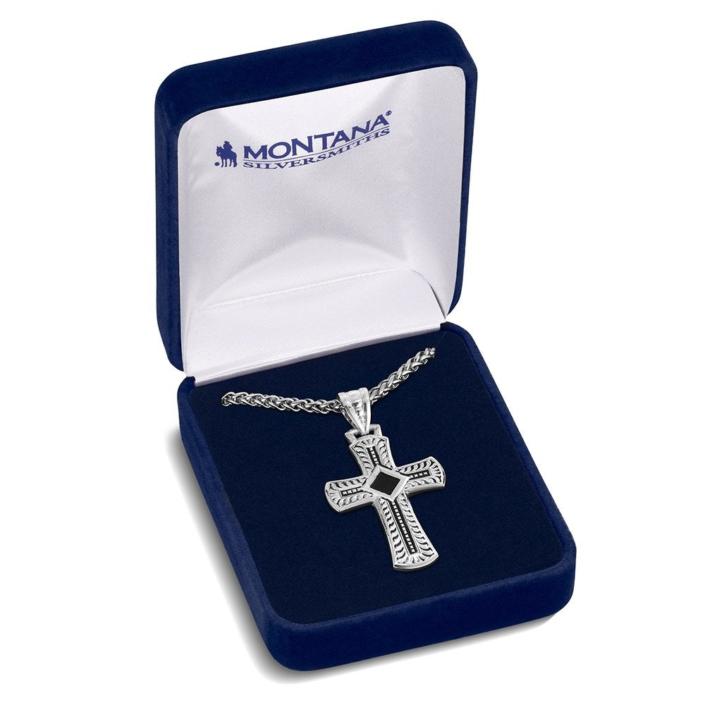 Montana Silversmiths Collier de la Croix de Sundown Ridge HOMME
