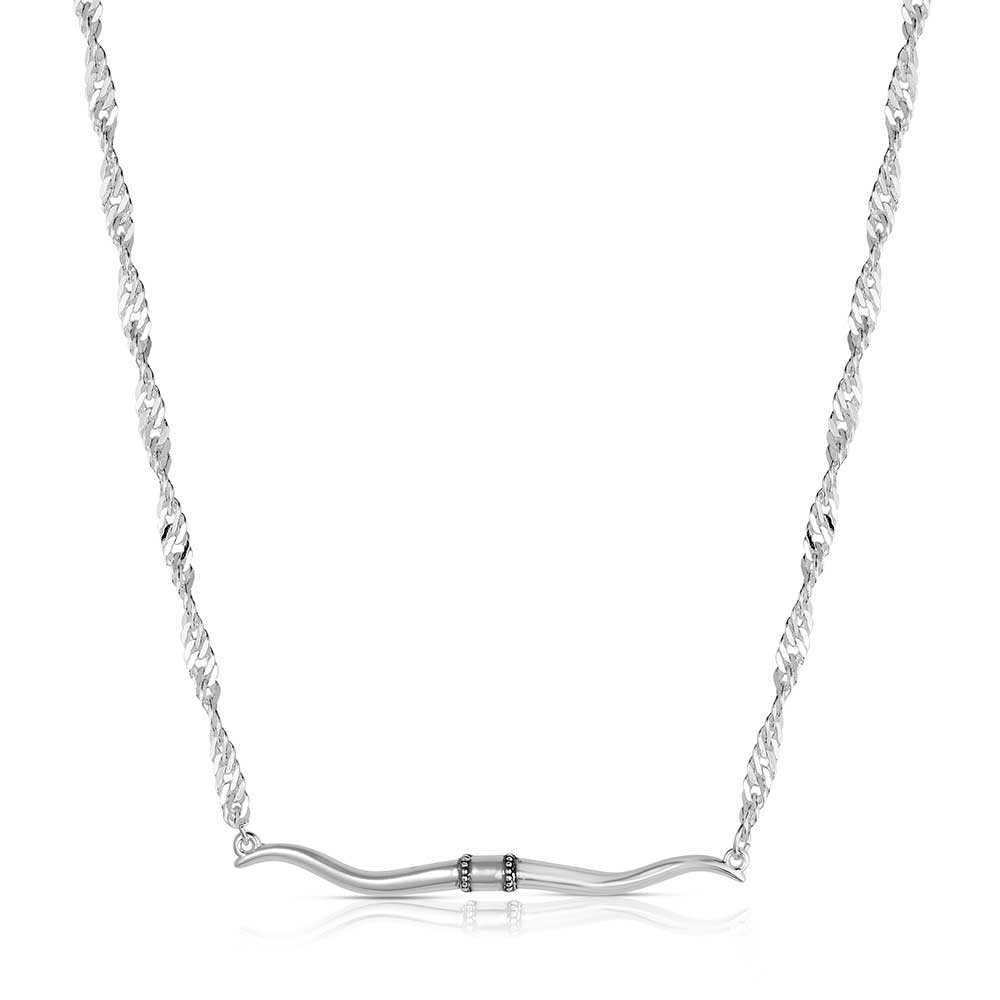 Montana Silversmiths Collier de barre de longhorns à silhouette occidentale