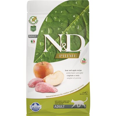 Farmina N&D Prime Sans Grains Chat Sanglier & Pomme 3.3Lbs