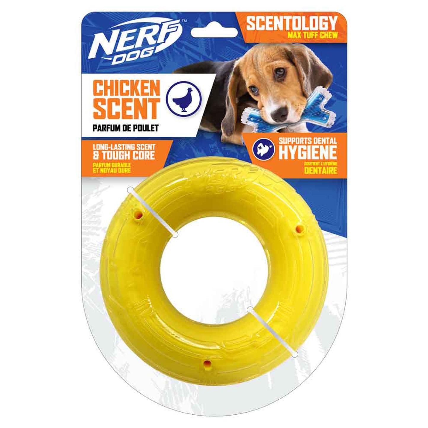 Nerf Dog Anneau Scentology parfum de poulet, grand, Diamètre 15 cm (6 po)