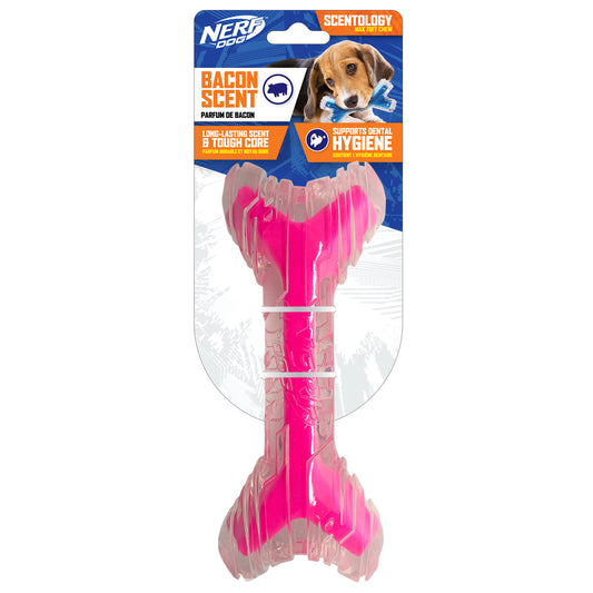 Os Scentology Nerf Dog, parfum de bacon, rose, 23 cm (9 po)