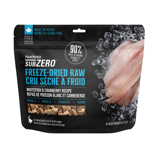 Nutrience SubZero Cru séché à froid, Repas de poisson blanc/canneberge, 113 g