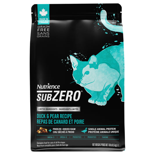 Nutrience SubZero à ingrédients limités, Repas de canard et poire, 4,5 kg