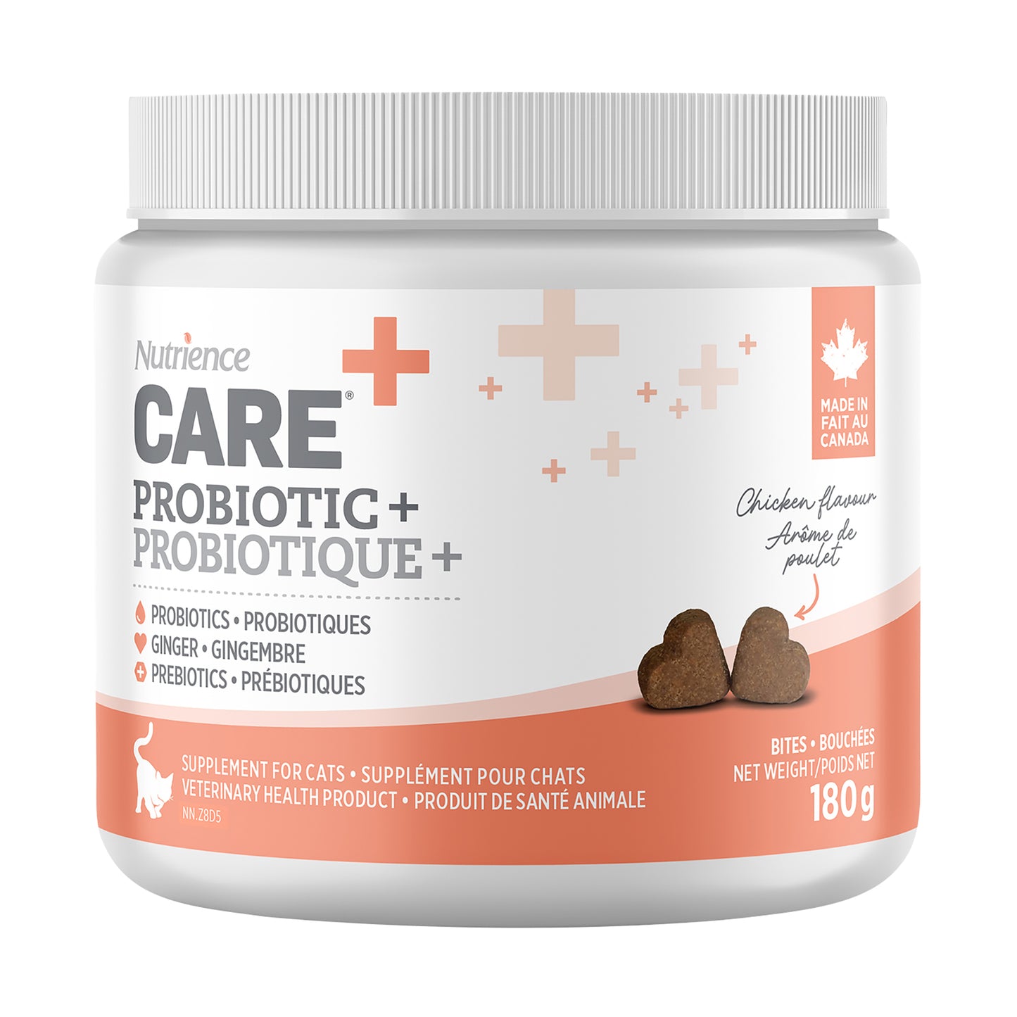 Suppléments Nutrience Care pour chats, Probiotique+, 180 g