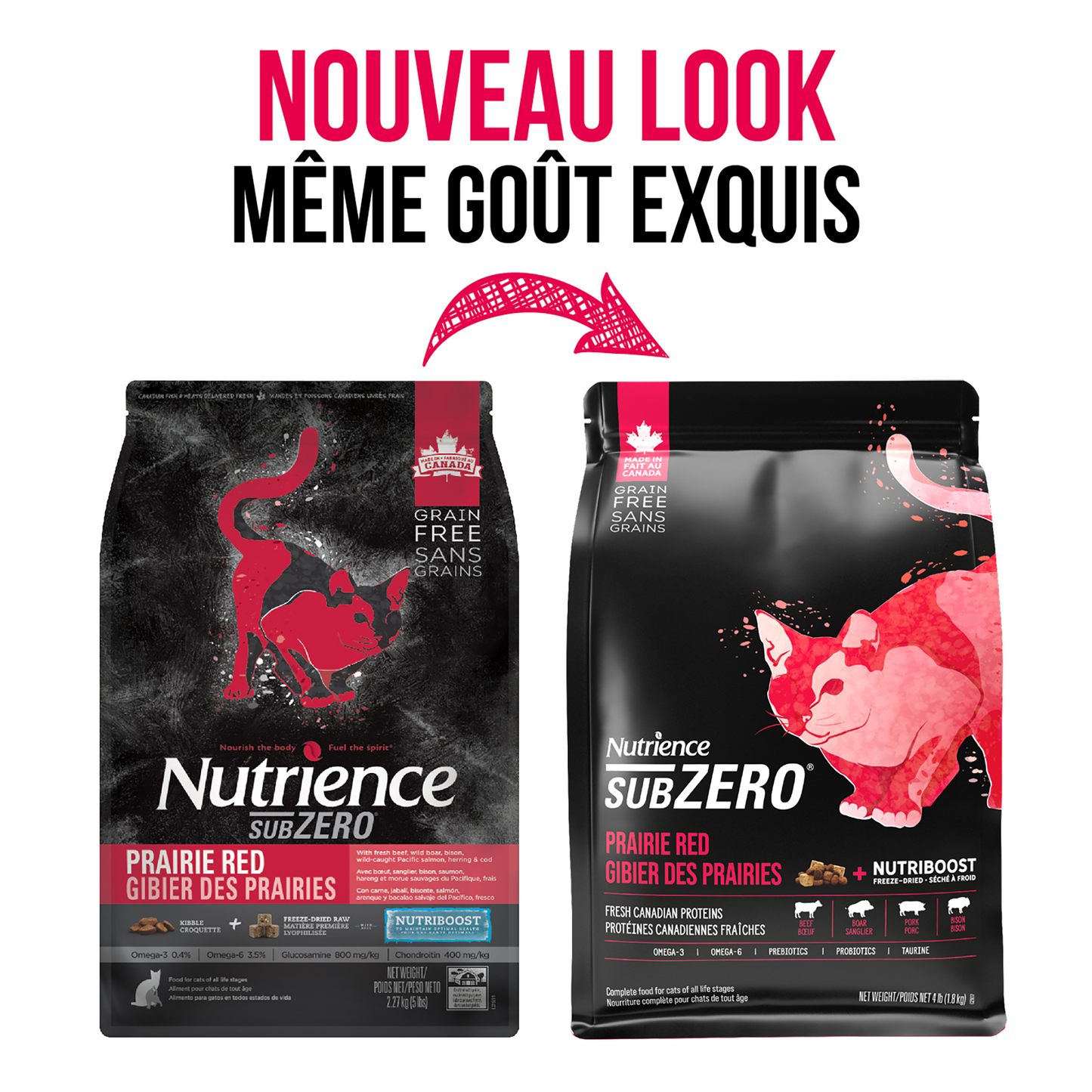 Nutrience SubZero pour chats, Gibier des Prairies, 1,8 kg