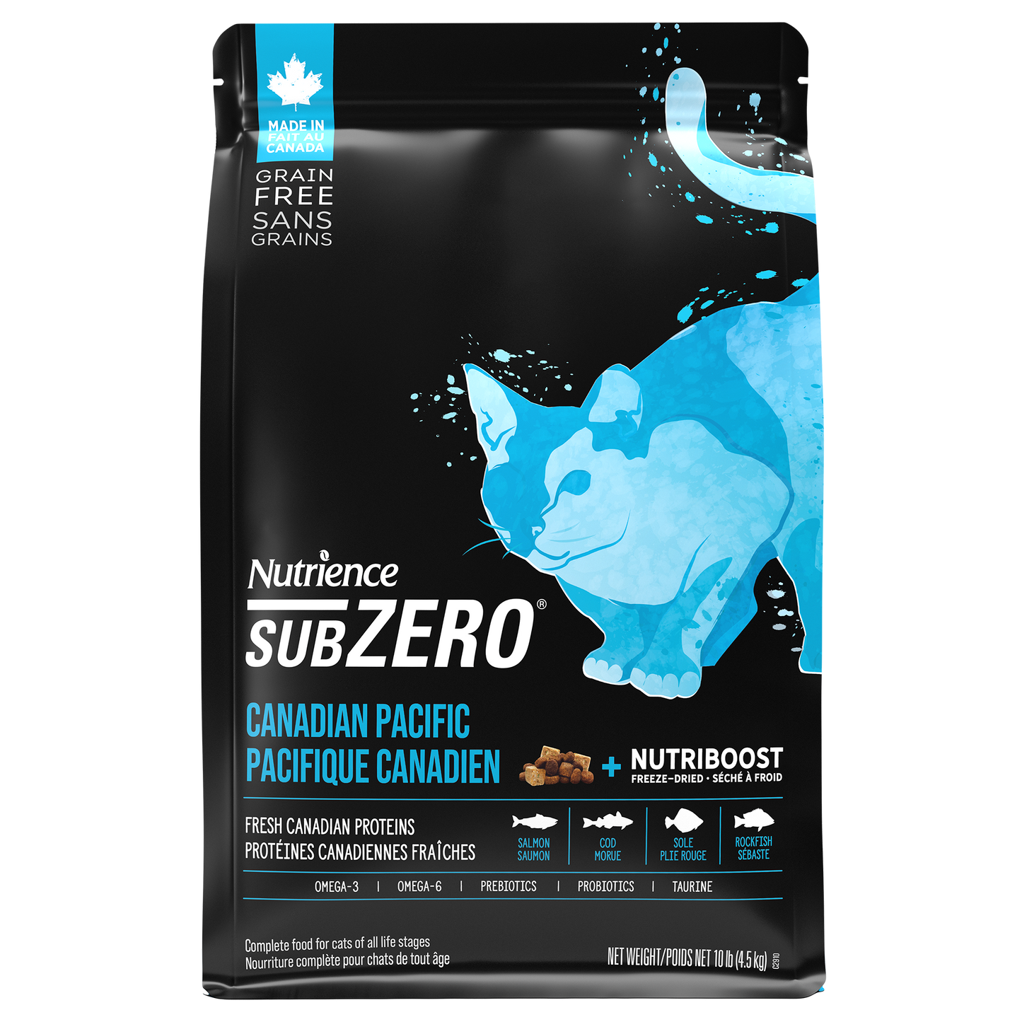 Nutrience SubZero Sans grains pour chats, Pacifique canadien, 4,5 kg (10 lb)