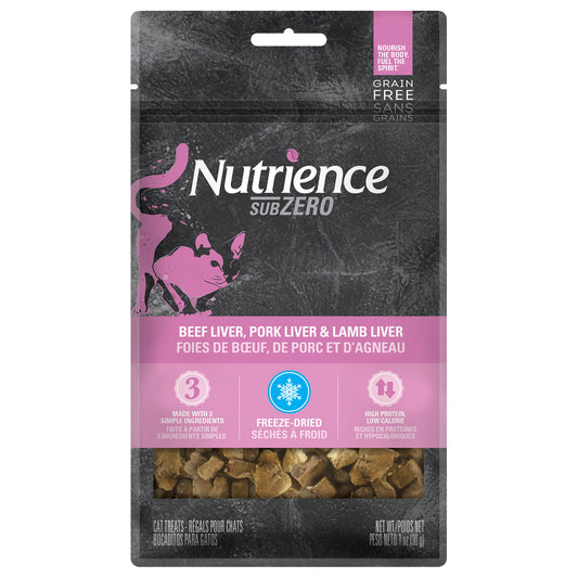 Nutrience SubZero Sans grains à protéines multiples, Foie de bœuf, de porc et d'agneau, 30 g (1 oz)