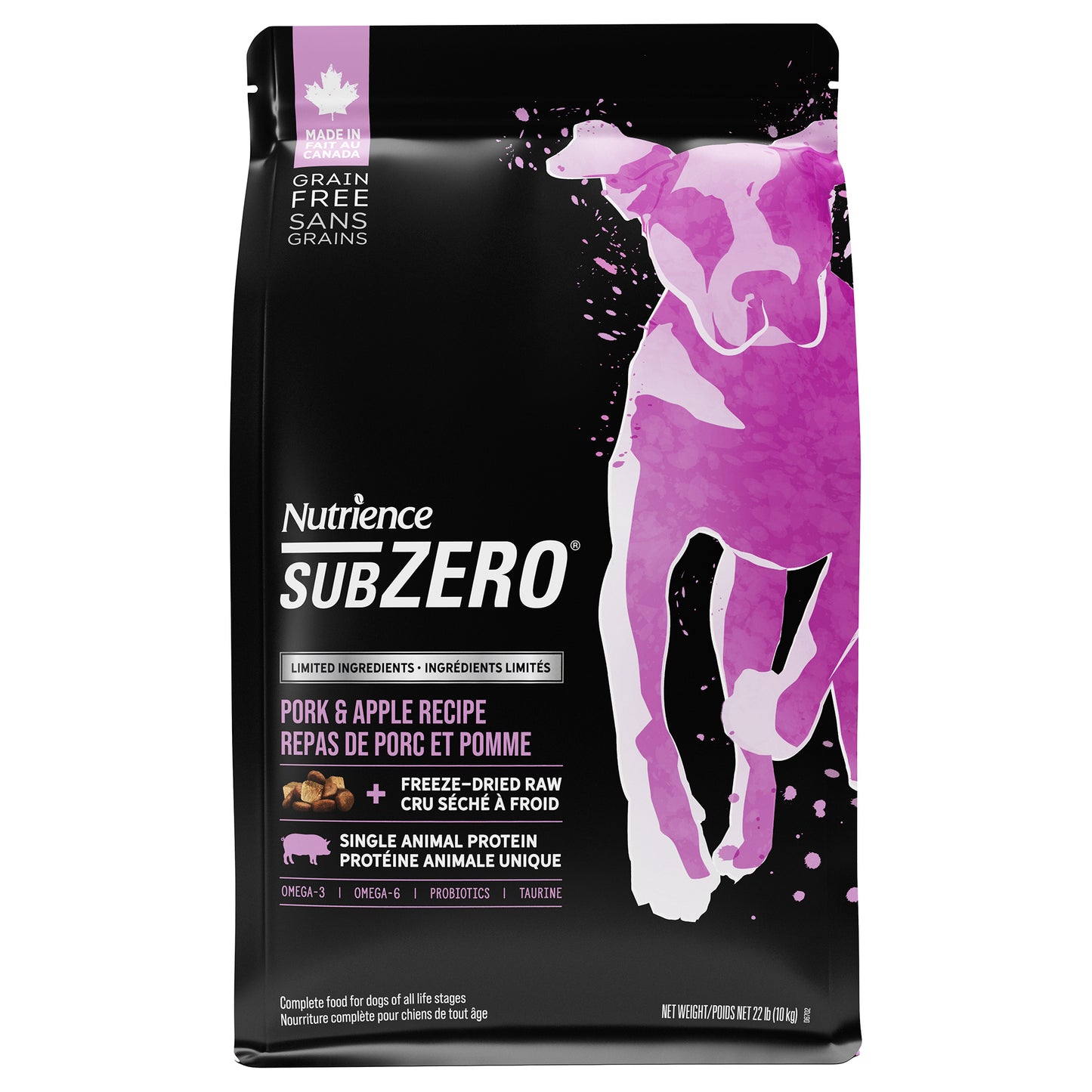 Nutrience SubZero à ingrédients limités, Repas de porc et pomme, 10 kg