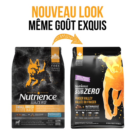 Nutrience SubZero Sans grains pour chiens de petite race, Vallée du Fraser, 1,8 kg (4 lb)