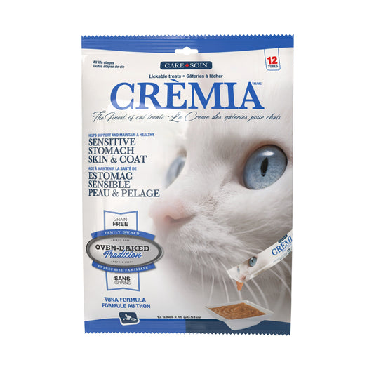 Ovenbaked tradition Crèmia Gâteries à Lécher Pour Chat, Peau Et Estomac - Thon 12x15g