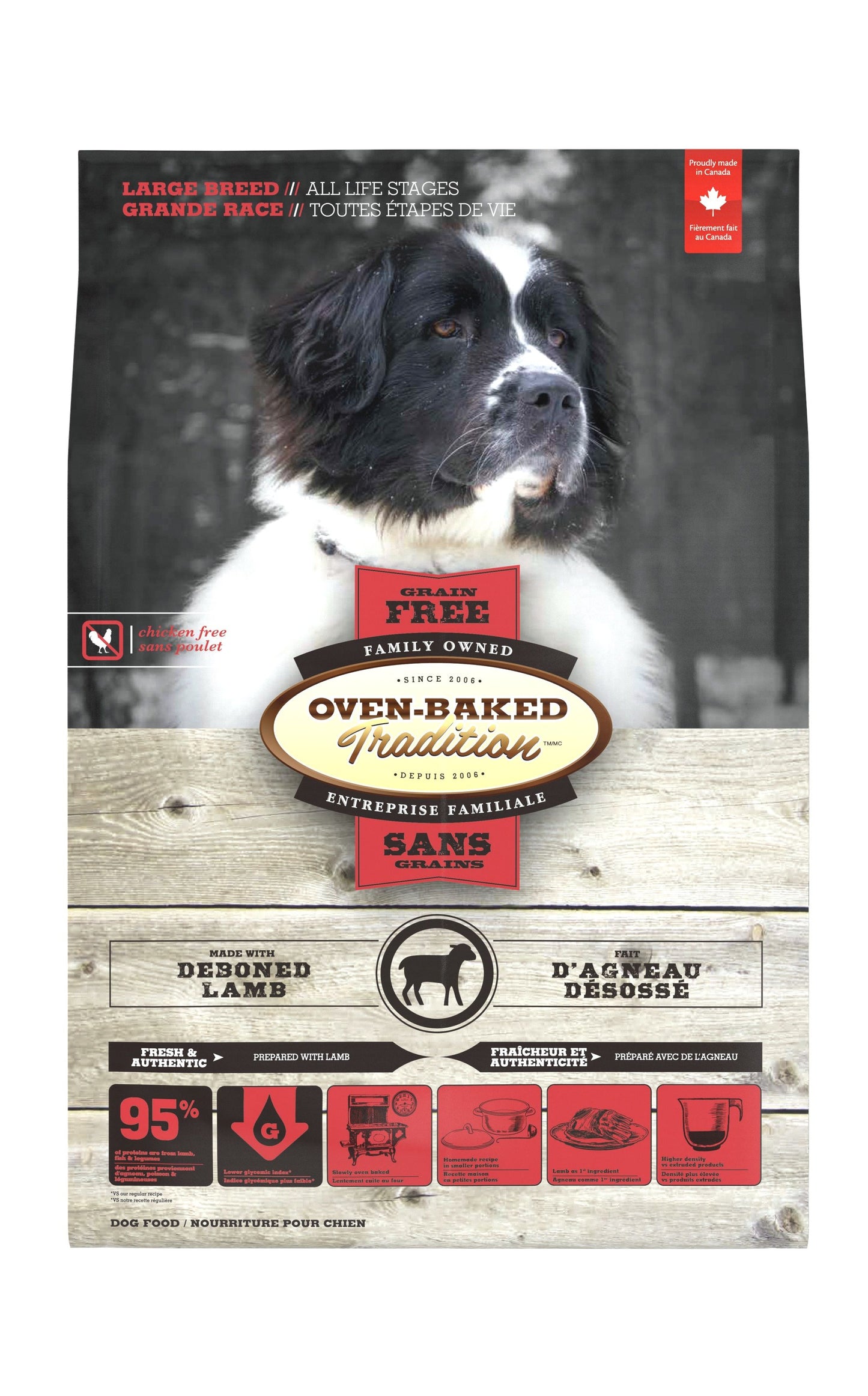 Ovenbaked tradition Nourriture Sèche Sans Grains Pour Chien De Grande Race - Agneau 23 Lb