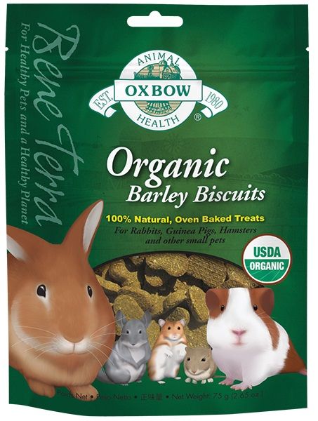 Oxbow Organic - Gâteries Pour Rongeur, Biscuits D'orge Biologique 75gr