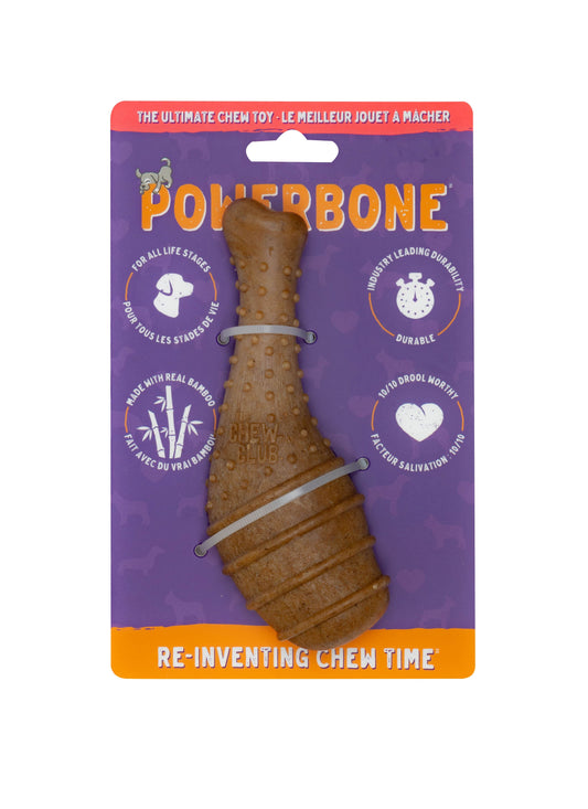 Powerbone Jouet à Mâcher Pour Chien, Nylon & Bambou - Cuisse De Poulet 5.8"