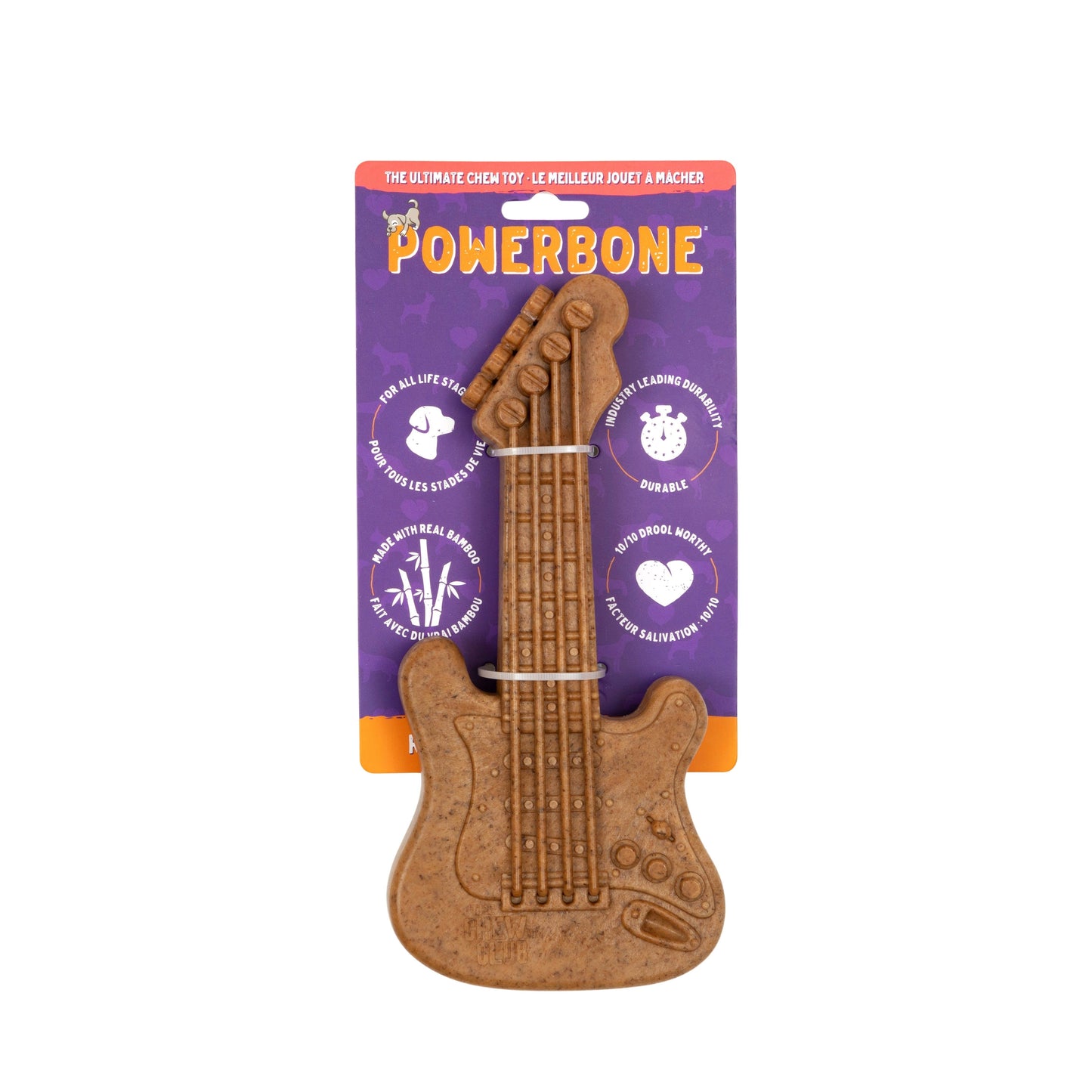 Powerbone Jouet à Mâcher Pour Chien, Nylon & Bambou - Guitare 9.5"