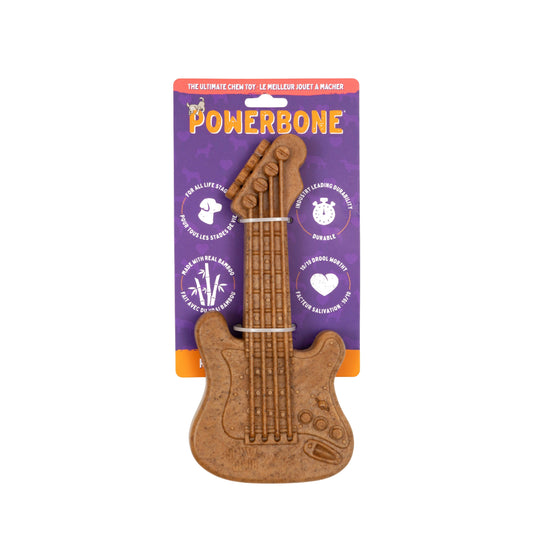 Powerbone Jouet à Mâcher Pour Chien, Nylon & Bambou - Guitare 9.5"