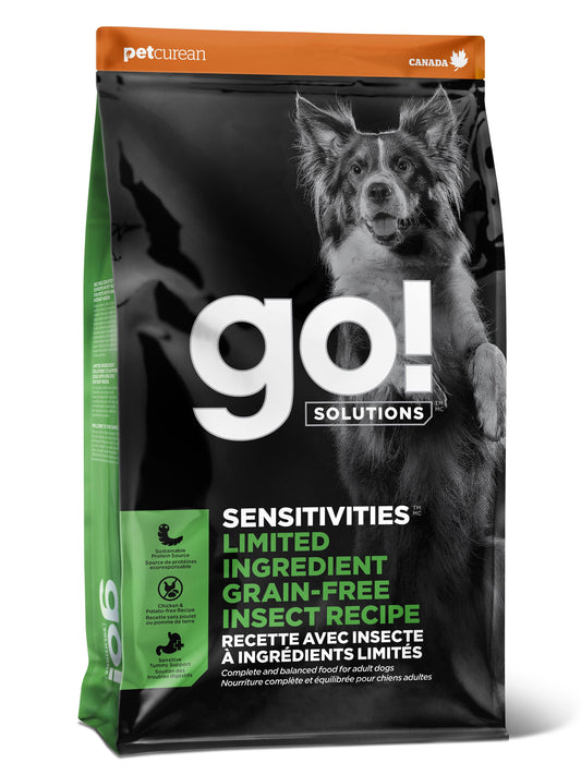 Petcurean Go! Sensitivities Lid Sans Grains Pour Chien Insecte 12 Lbs
