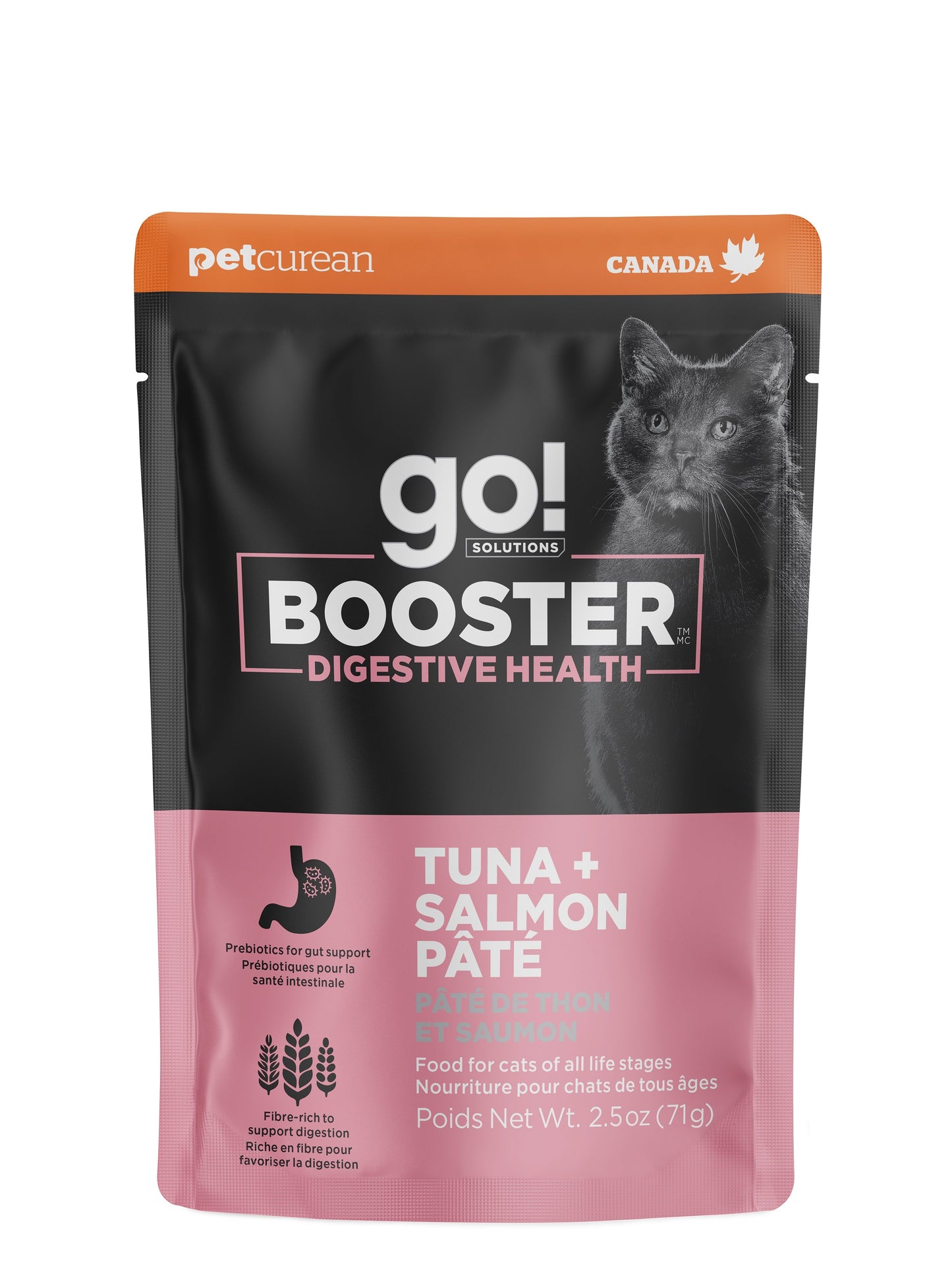 Petcurean Go! Booster Pour Chat, Digestion Pâté De Thon Et Saumon 2.5oz