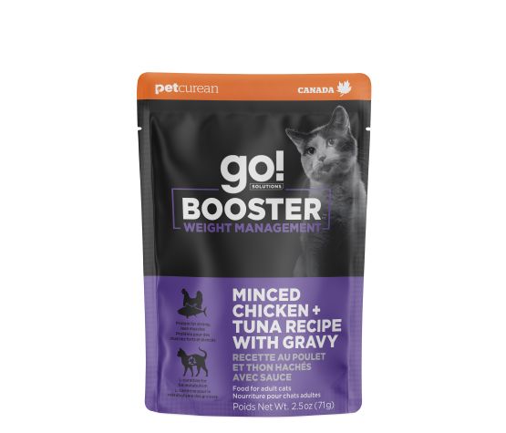 Petcurean Go! Booster Pour Chat, Contrôle Du Poids Poulet Et Thon Hachés Avec Sauce 2.5oz