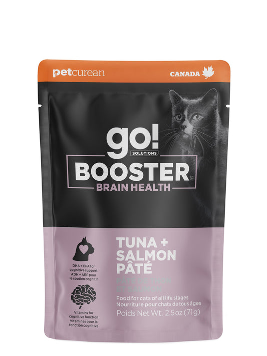 Petcurean Go! Booster Pour Chat, Santé Cérébrale Thon Et Saumon 2.5oz