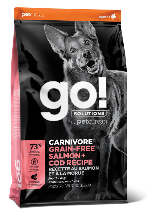 Petcurean Go! Carnivore Sans Grains Pour Chien Saumon + Morue 3.5 Lbs