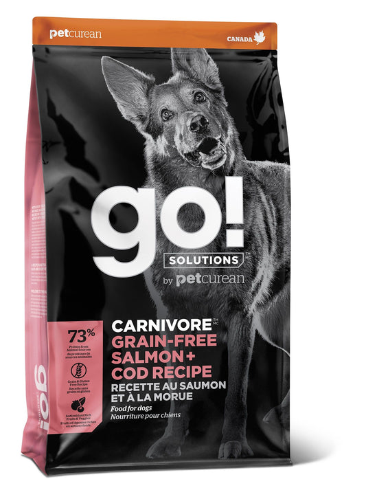 Petcurean Go! Carnivore Sans Grains Pour Chien Saumon + Morue 22 Lbs