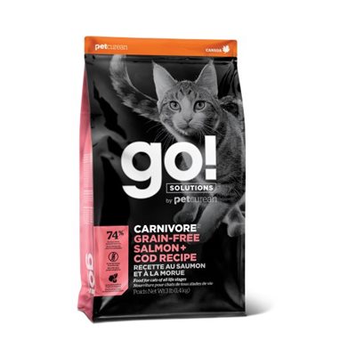 G0! Chat Carnivore Sg Saumon+Morue 3Lbs