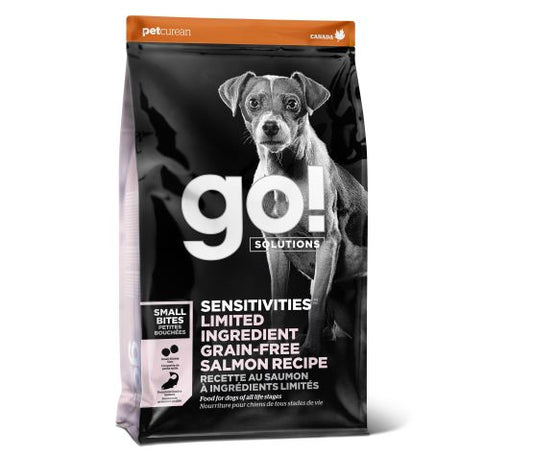 Petcurean Go! Sensitivities Lid Sans Grains Pour Chien Saumon Petites Bouchées 22 Lbs
