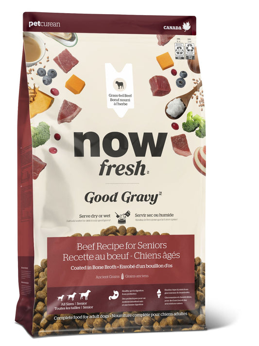 Petcurean Now Fresh Good Gravy Aux Grains Anciens Pour Chien âgé Boeuf 3.5 Lbs