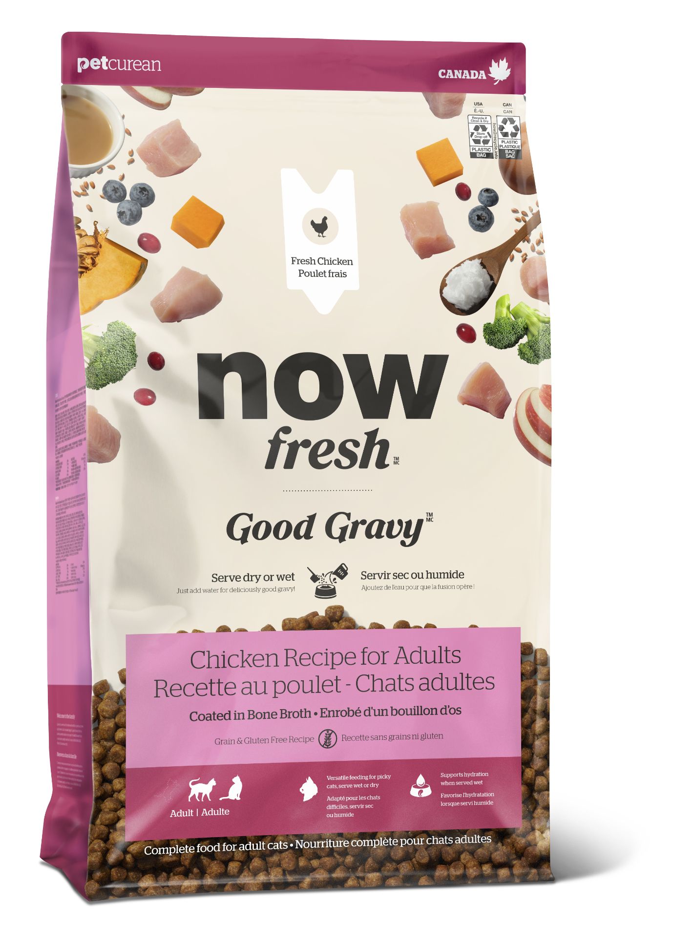 Petcurean Now Fresh Good Gravy Sans Grains Pour Chat Poulet 8 Lbs