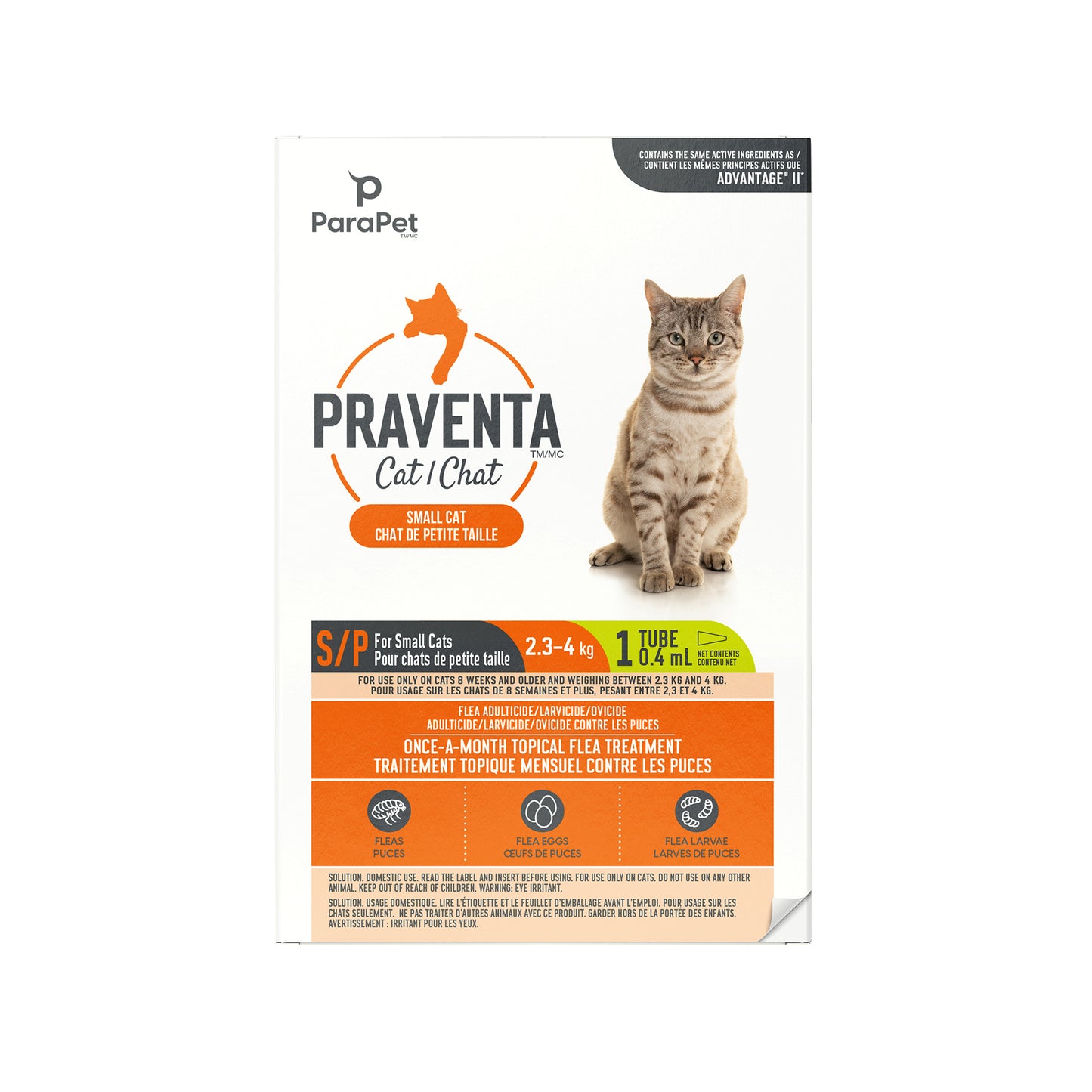 Praventa Traitement Parapet , chats de petite taille, 1 tube