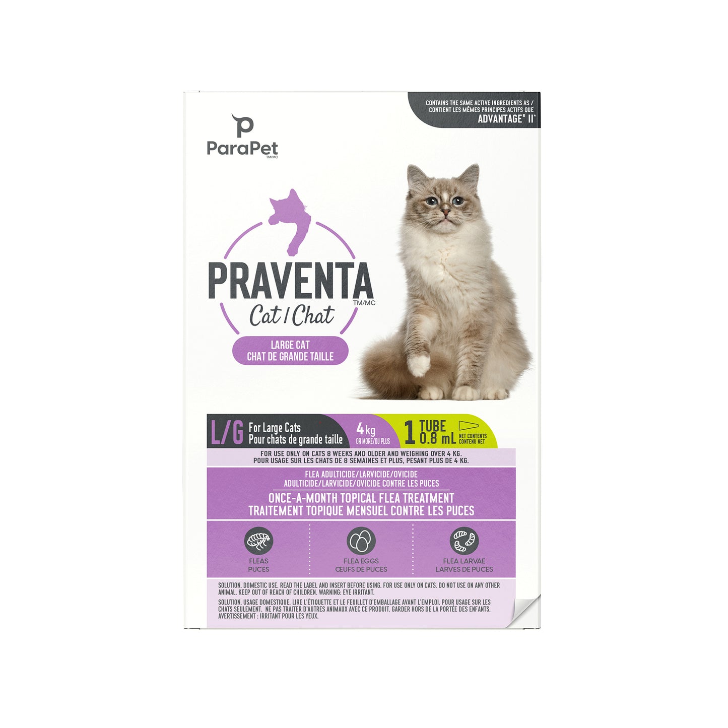 Praventa Traitement Parapet, chats de grande taille, 1 tube