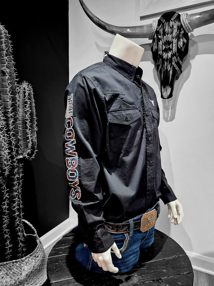 Shack Story Chemise à manches longues Rider pour homme, Noir