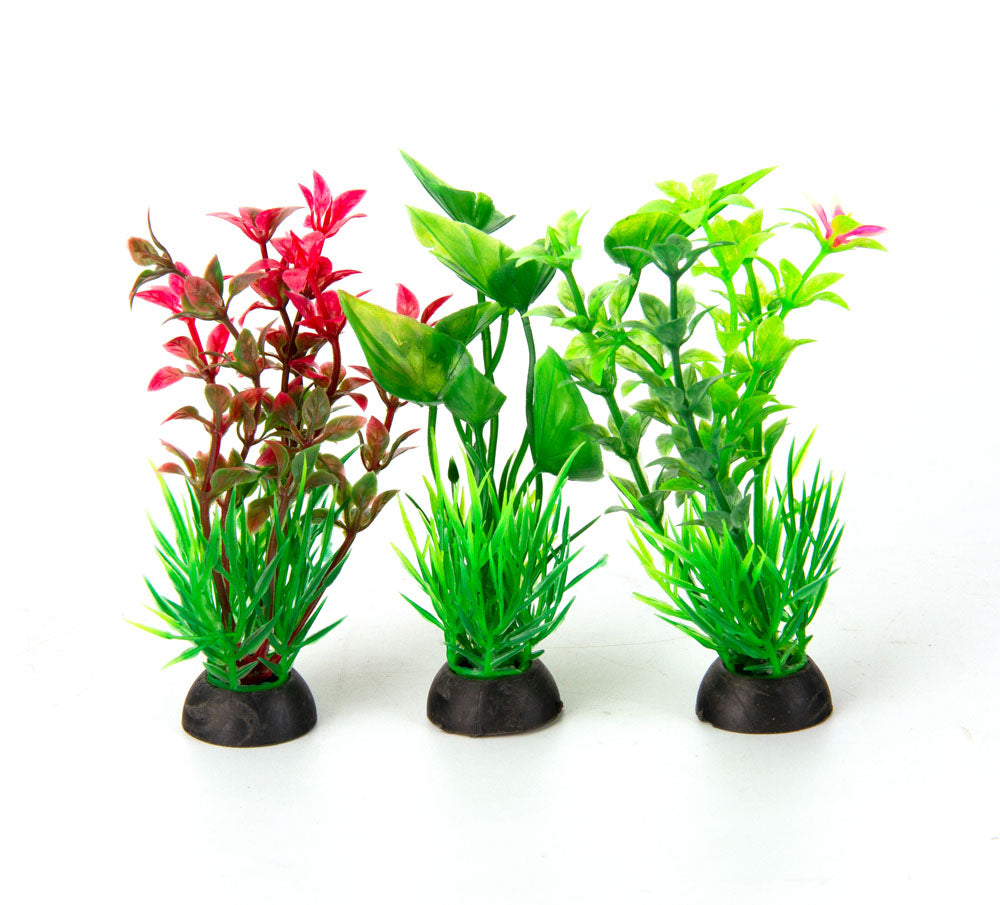 AQUA-FIT Lot de 3 plantes en plastique assorties, 7,5 cm