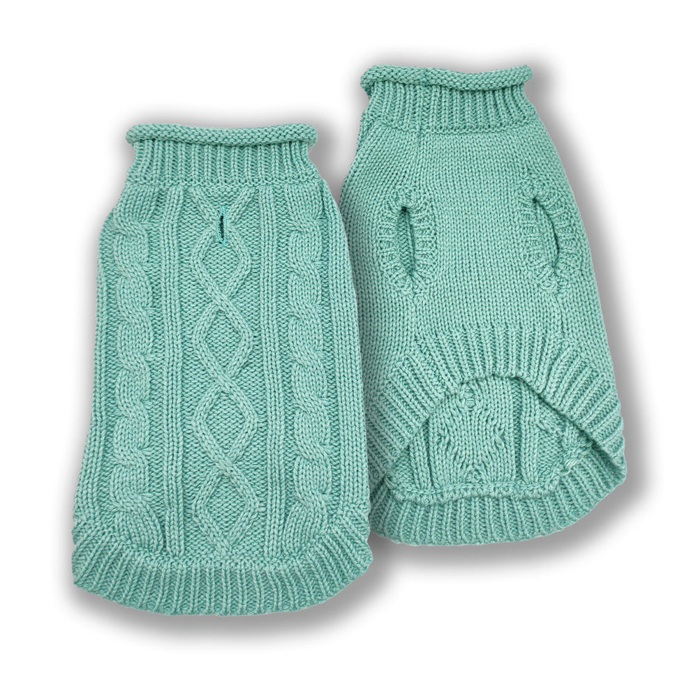 DOGGIE-Q Double Knit Mock Neck Sweater Menthe
