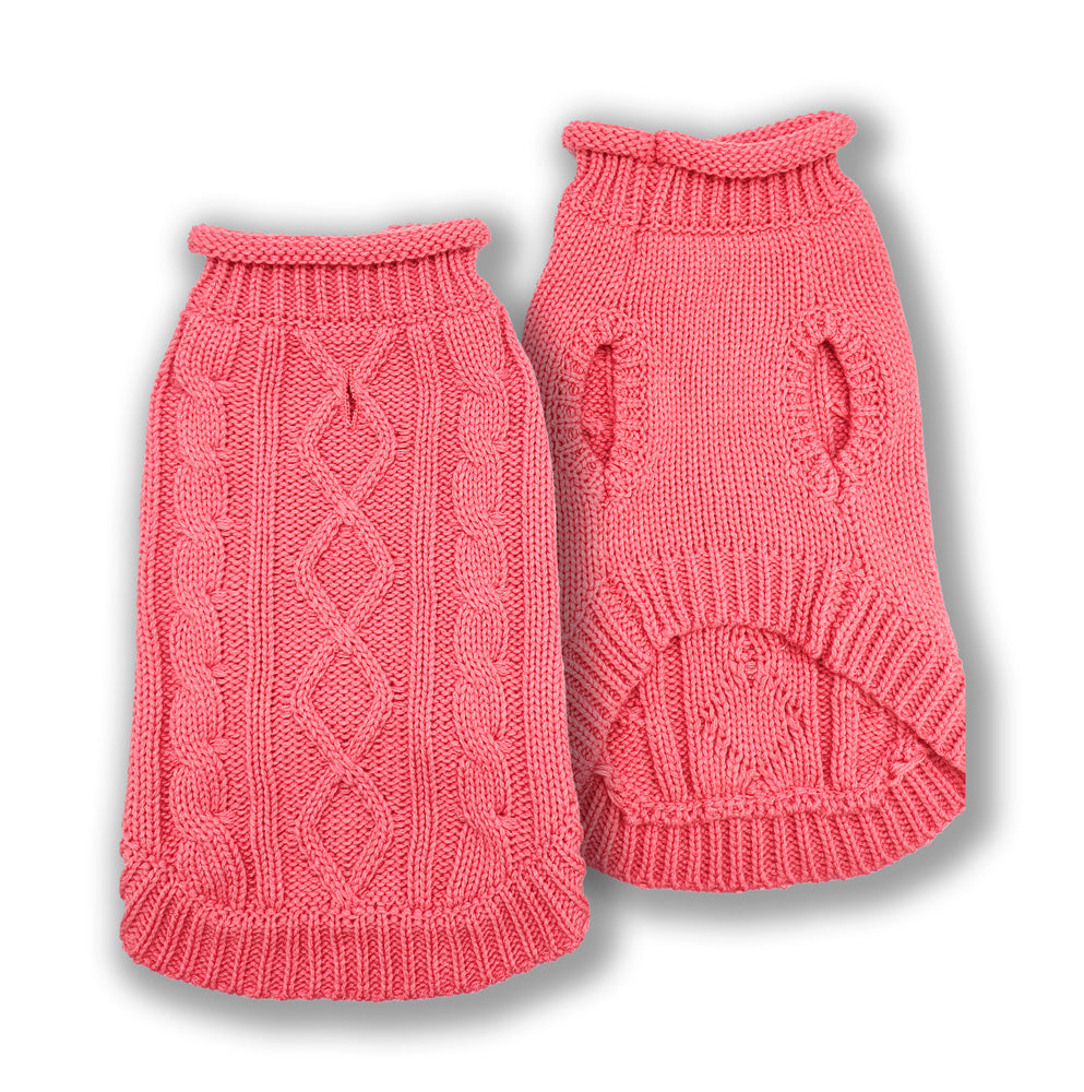 DOGGIE-Q Double Knit Mock Neck Sweater Saumon