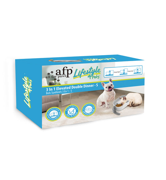 Gamelle double surélevée 3-en-1 Lifestyle 4 Pets – Taille Petit – ALL FOR PAWS