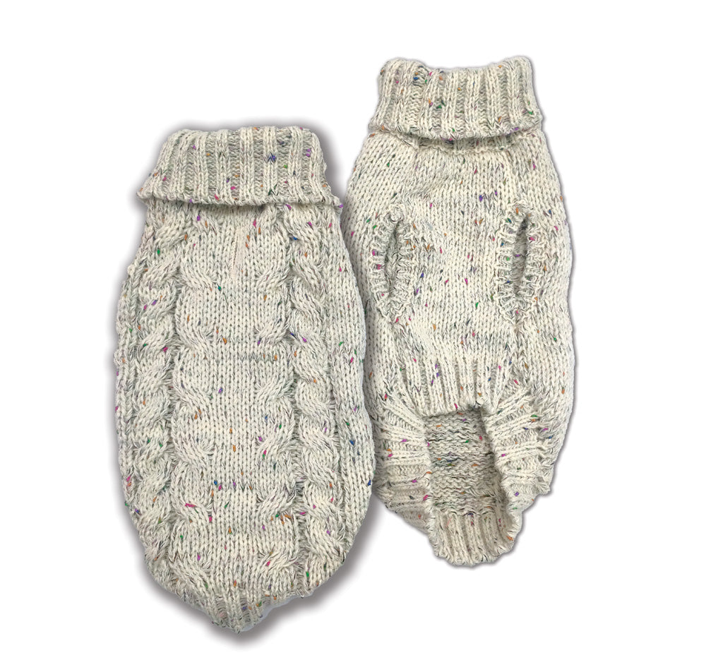 DOGGIE-Q Pull Double Knit en beige marbré