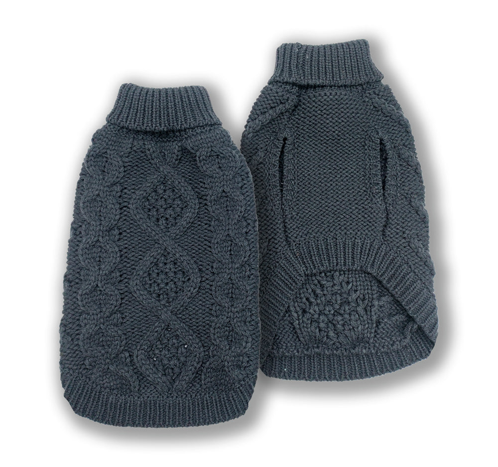 DOGGIE-Q Pull Cable Knit en charbon