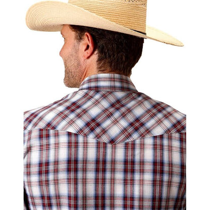 Roper Chemise western homme à manches longues – couleur vin teint