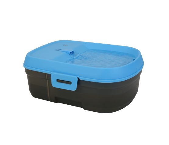 H2o Fontaine / Abreuvoir Sans-fil Pour Chien (6 Litres) Noir Et Bleu